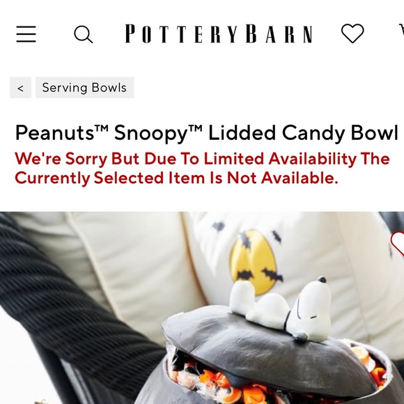 Pottery Barn Peanuts Snoopy Lidded Pumpkin Candy Bowl 🎃🍬 - Picture 16 of 16